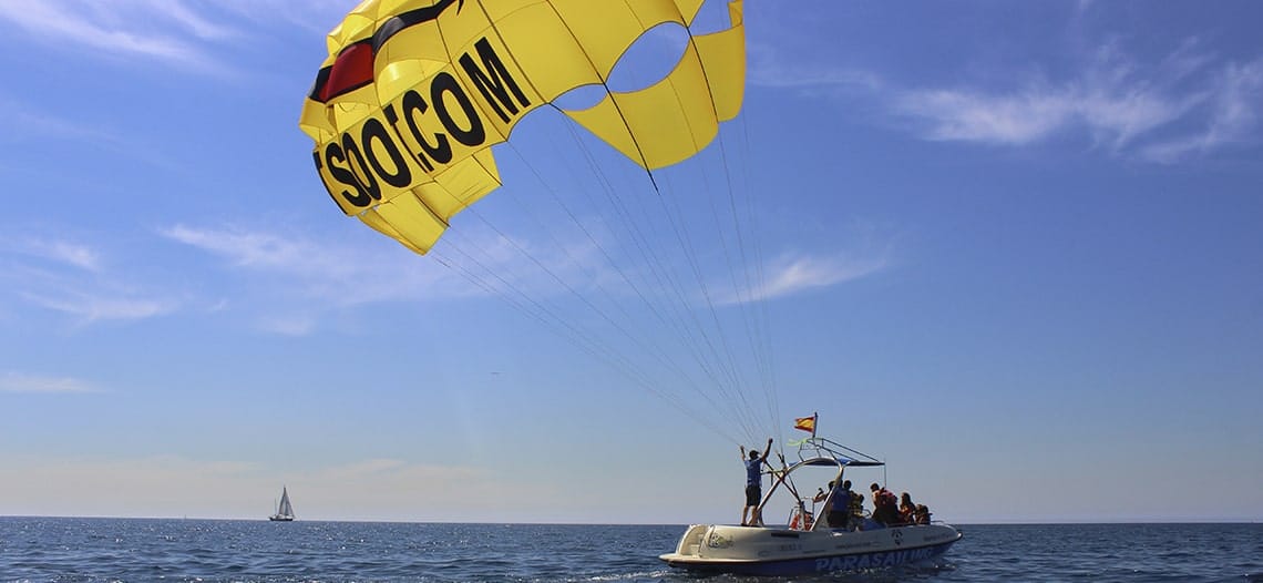 Parasailing official staff in Barcelona